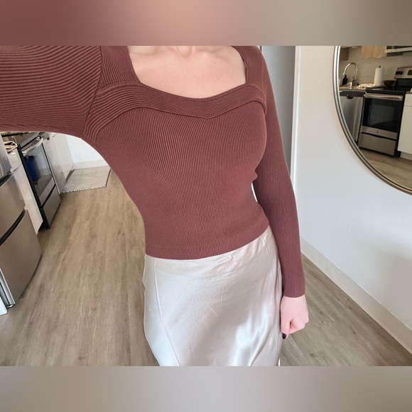 Abercrombie & fitch fitted ribbed sweater top - Picture 1 of 4